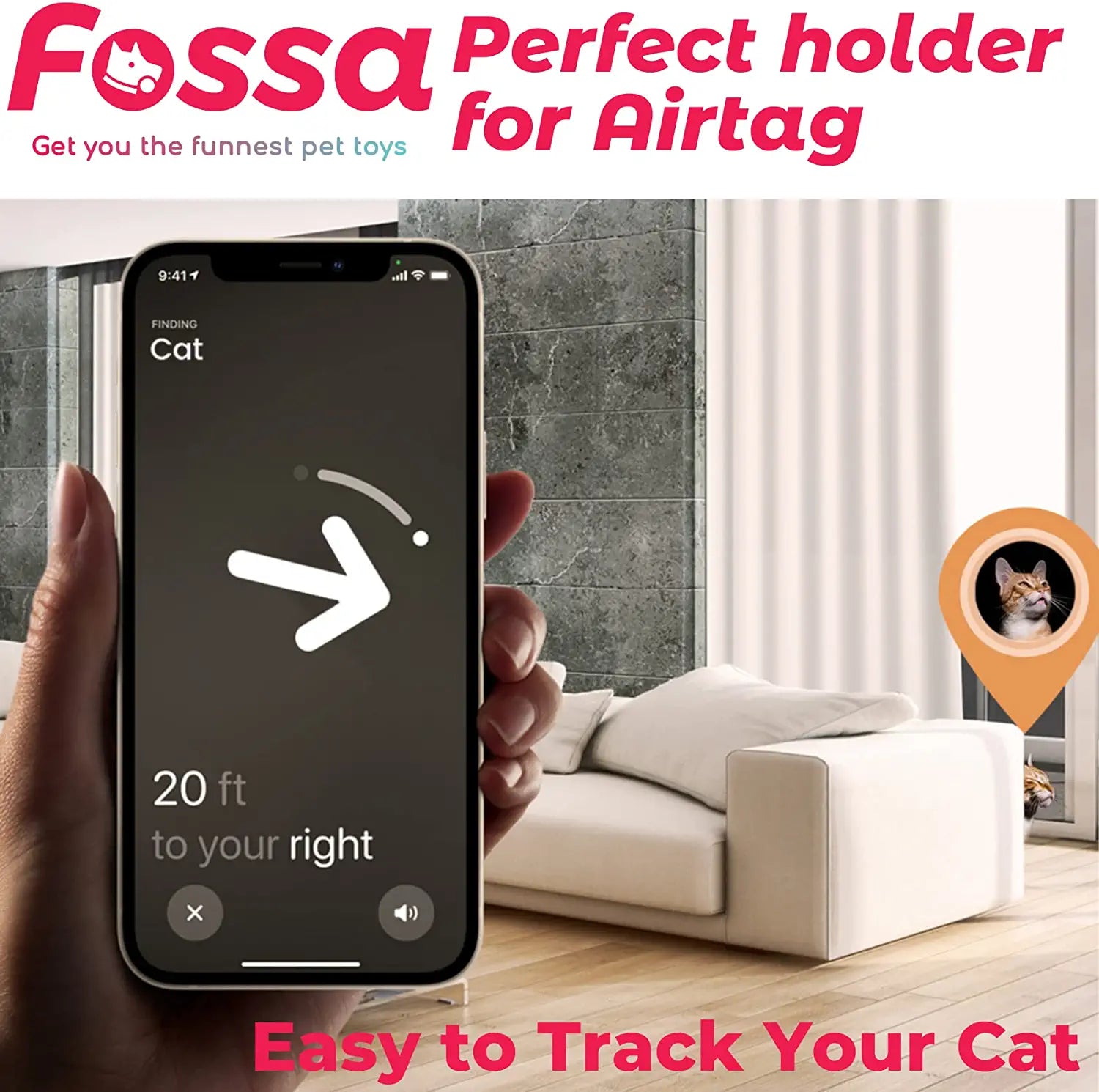 FOSSA Airtag Cat Collar W/ Bell, White Electronics > GPS Accessories > GPS Cases FOSSA   