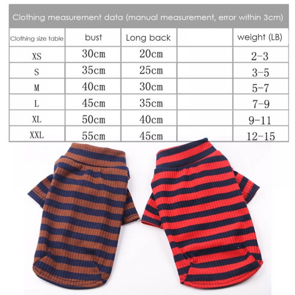 Pet Clothes Dog Shirt Stripe Knitted Shirt Turtleneck Doggy Pet Apparel for Small, Medium Dogs