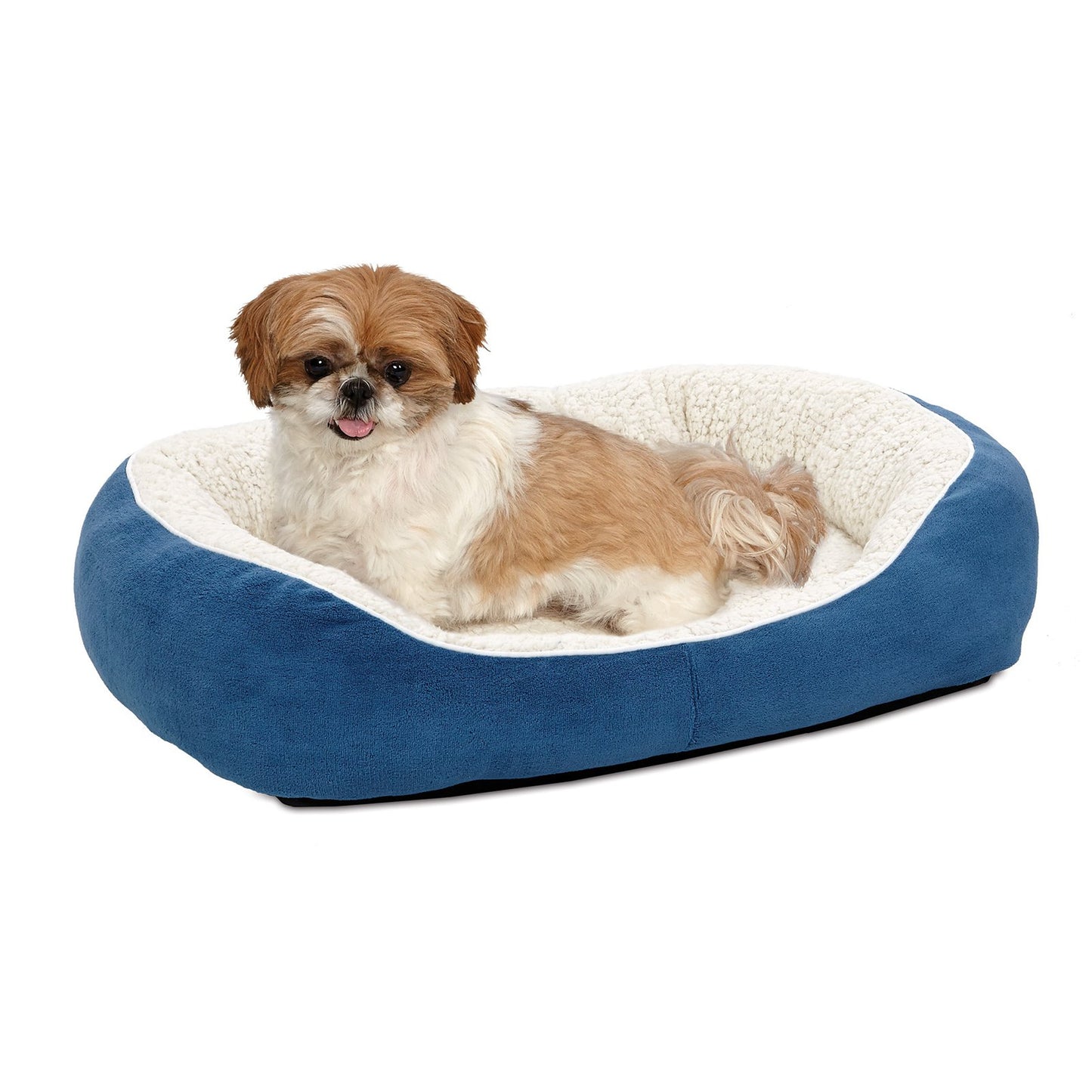 Overstuffed Micro-Terry Cuddle Pet Bed for Small Dogs & Cats, Blue