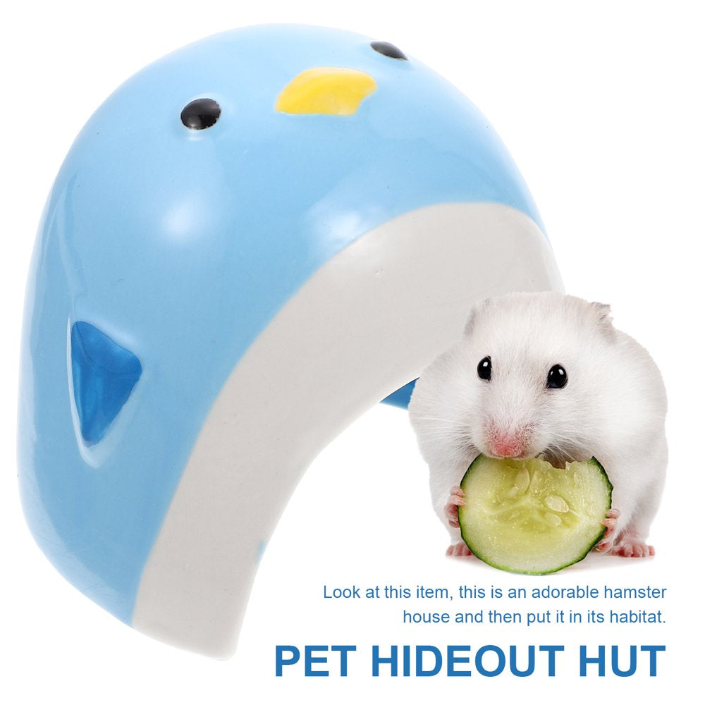 Hamster Hideout House Ceramic Hut Bath Chinchilla Small Hideaway Animal Habitat Bed Sand Cage Gerbil Summer Nest Critter Animals & Pet Supplies > Pet Supplies > Small Animal Supplies > Small Animal Habitats & Cages HOMEMAXS   