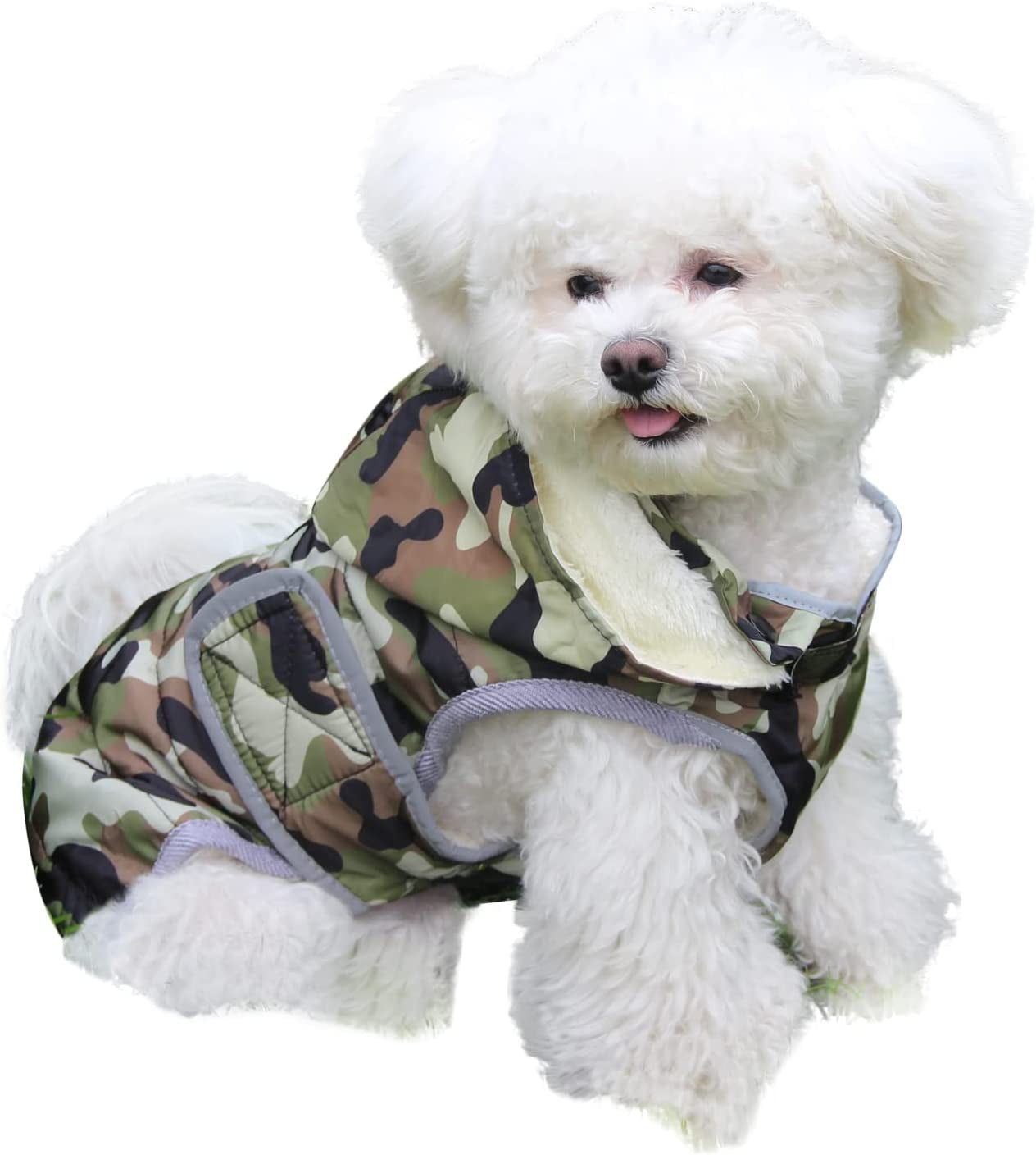 Joydaog Fleece Dog Hoodie for Medium Dogs Warm Puppy Jacket for Cold Winter Waterproof Dog Coats with Hood,Grey L Animals & Pet Supplies > Pet Supplies > Dog Supplies > Dog Apparel Qingwanke Green Camo X-Small (Pack of 1) 