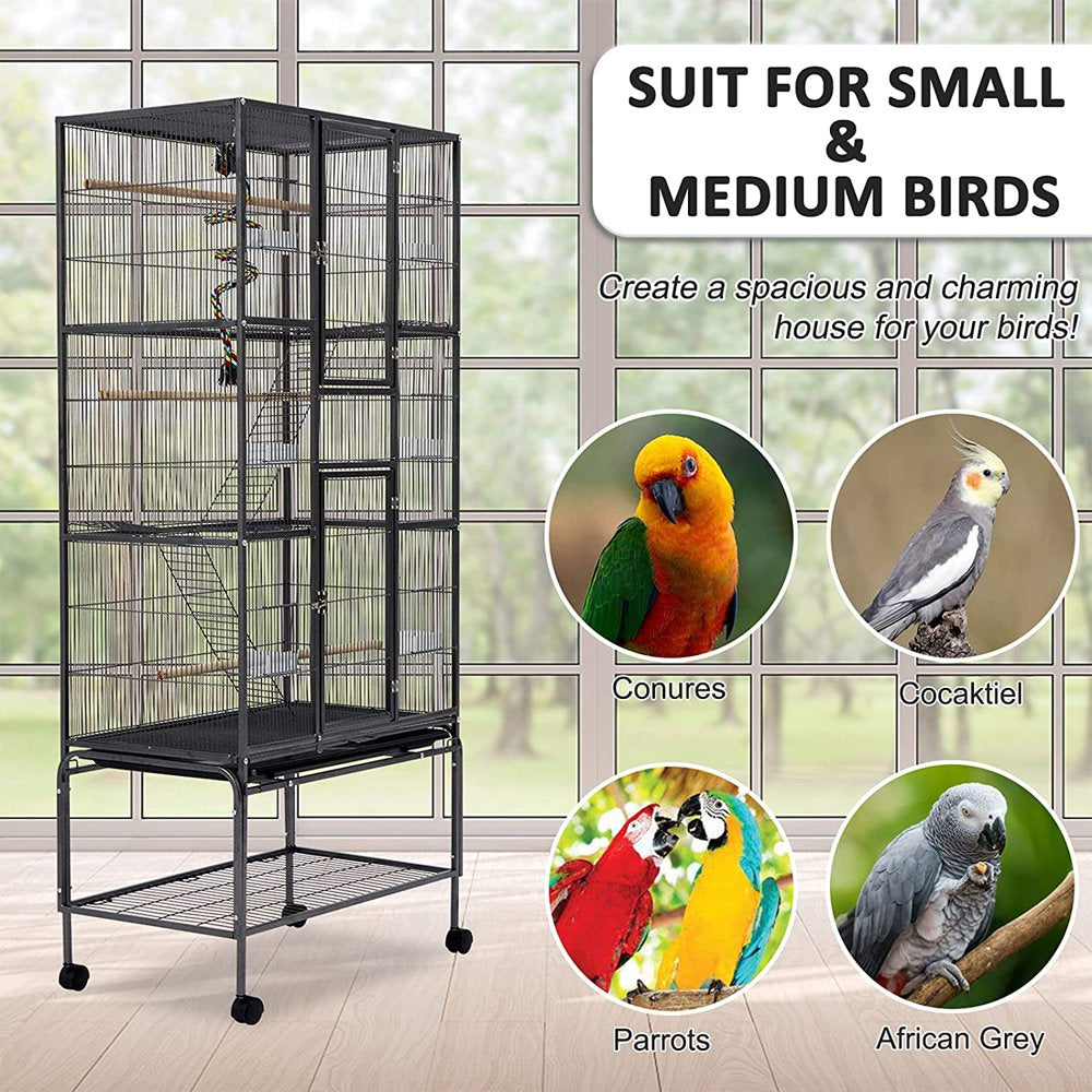 Kinbor Bird Cage with Stand 69 Inch Wrought Iron Large Bird Cage for Parrots Lovebird Cockatiel Doves and Other Small to Medium Parrots Animals & Pet Supplies > Pet Supplies > Bird Supplies > Bird Cages & Stands Kinbor   