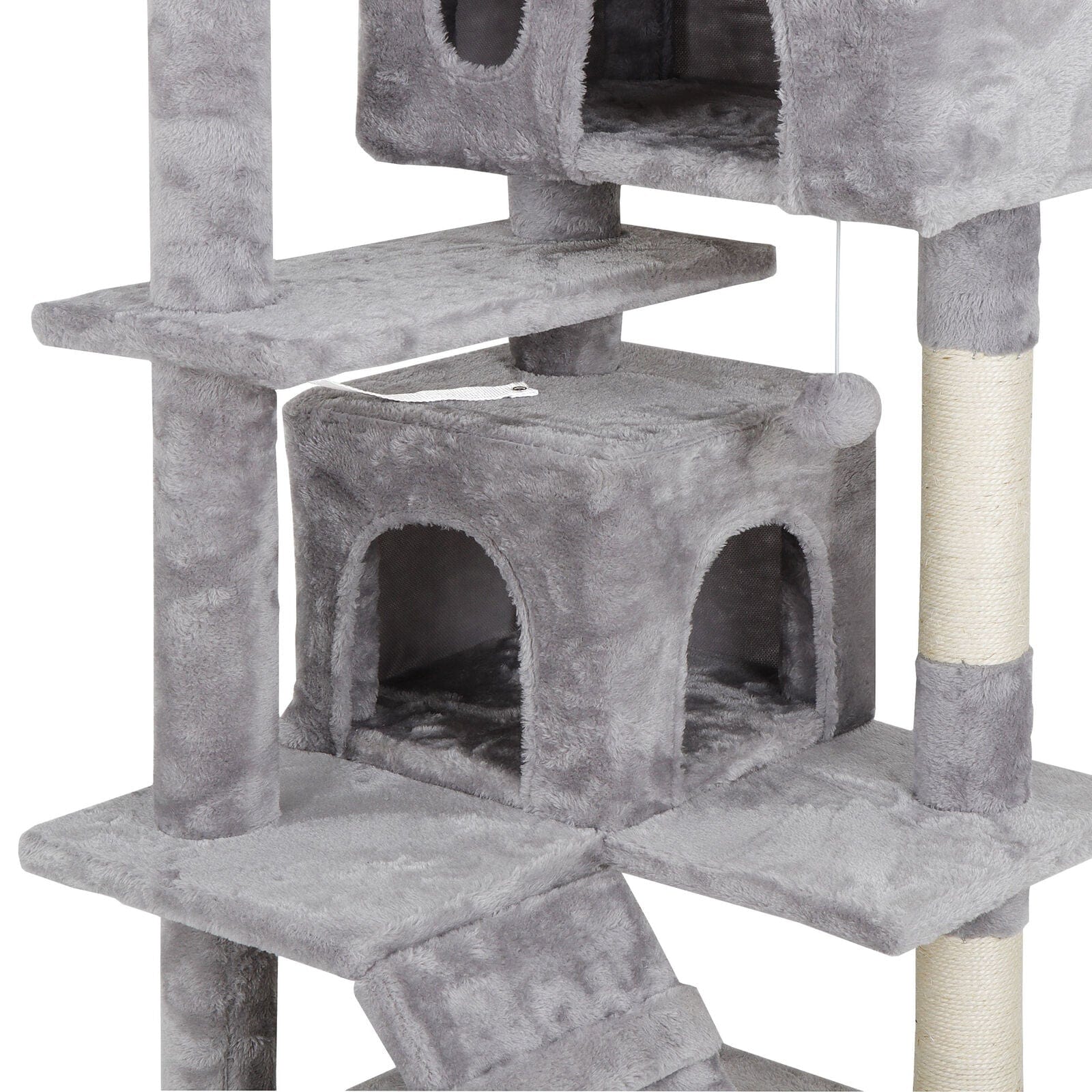 53" Cat Tree Stand House Furniture Kittens Activity Tower with Scratching Posts Light Grey Animals & Pet Supplies > Pet Supplies > Cat Supplies > Cat Furniture Segawe   