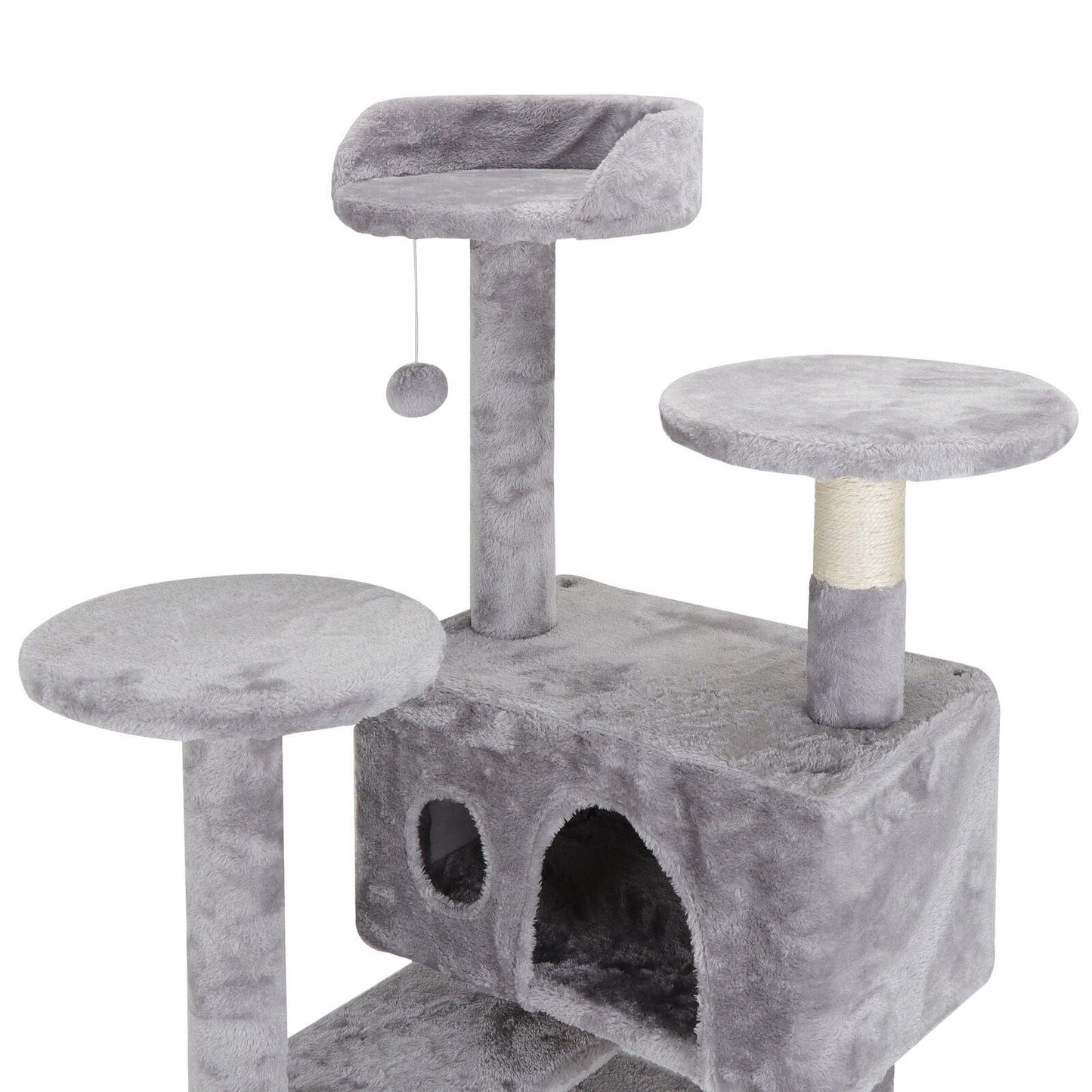 53" Cat Tree Stand House Furniture Kittens Activity Tower with Scratching Posts Light Grey Animals & Pet Supplies > Pet Supplies > Cat Supplies > Cat Furniture Segawe   