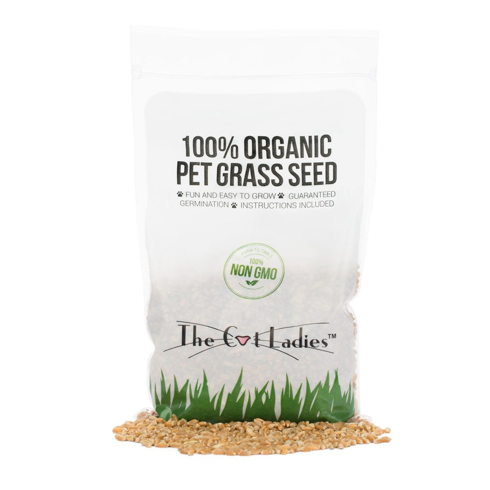 The Cat Ladies Organic Grass Seed Blend, Organic, Non GMO, for Cats, 8 Oz Animals & Pet Supplies > Pet Supplies > Cat Supplies > Cat Treats The Cat Ladies   