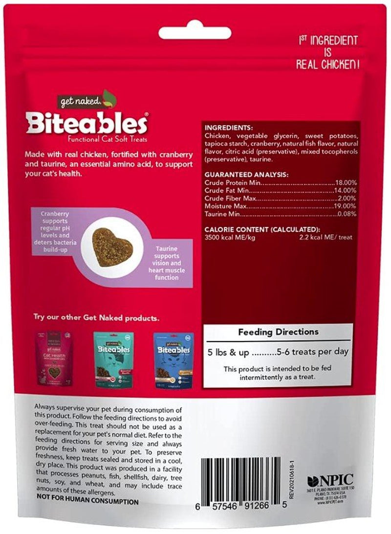 Get Naked Cat Health Biteables Soft Cat Treats Chicken Feast Flavor Animals & Pet Supplies > Pet Supplies > Cat Supplies > Cat Treats Get Naked   