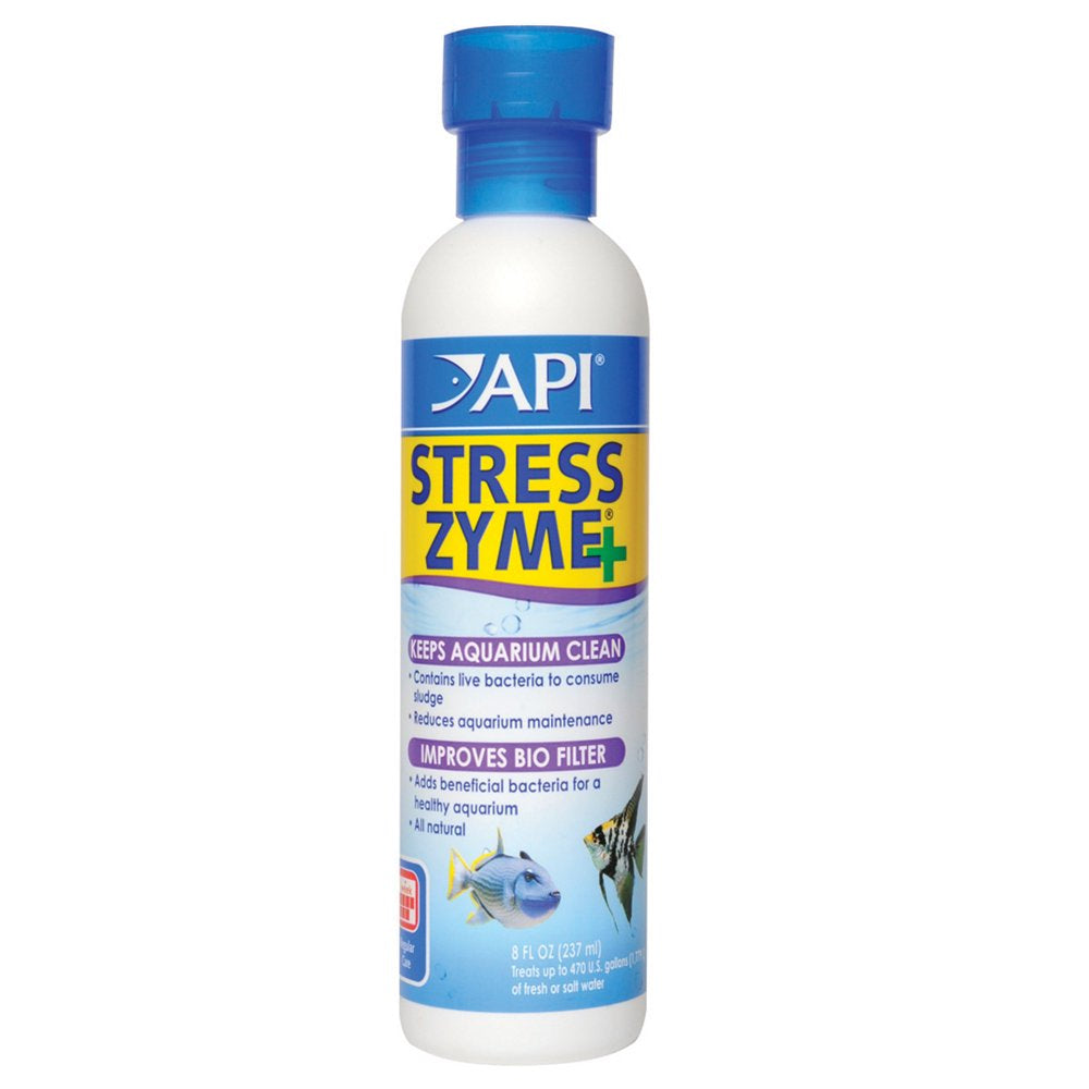 API Stress Zyme, Freshwater and Saltwater Aquarium Cleaning Solution, 8 Oz