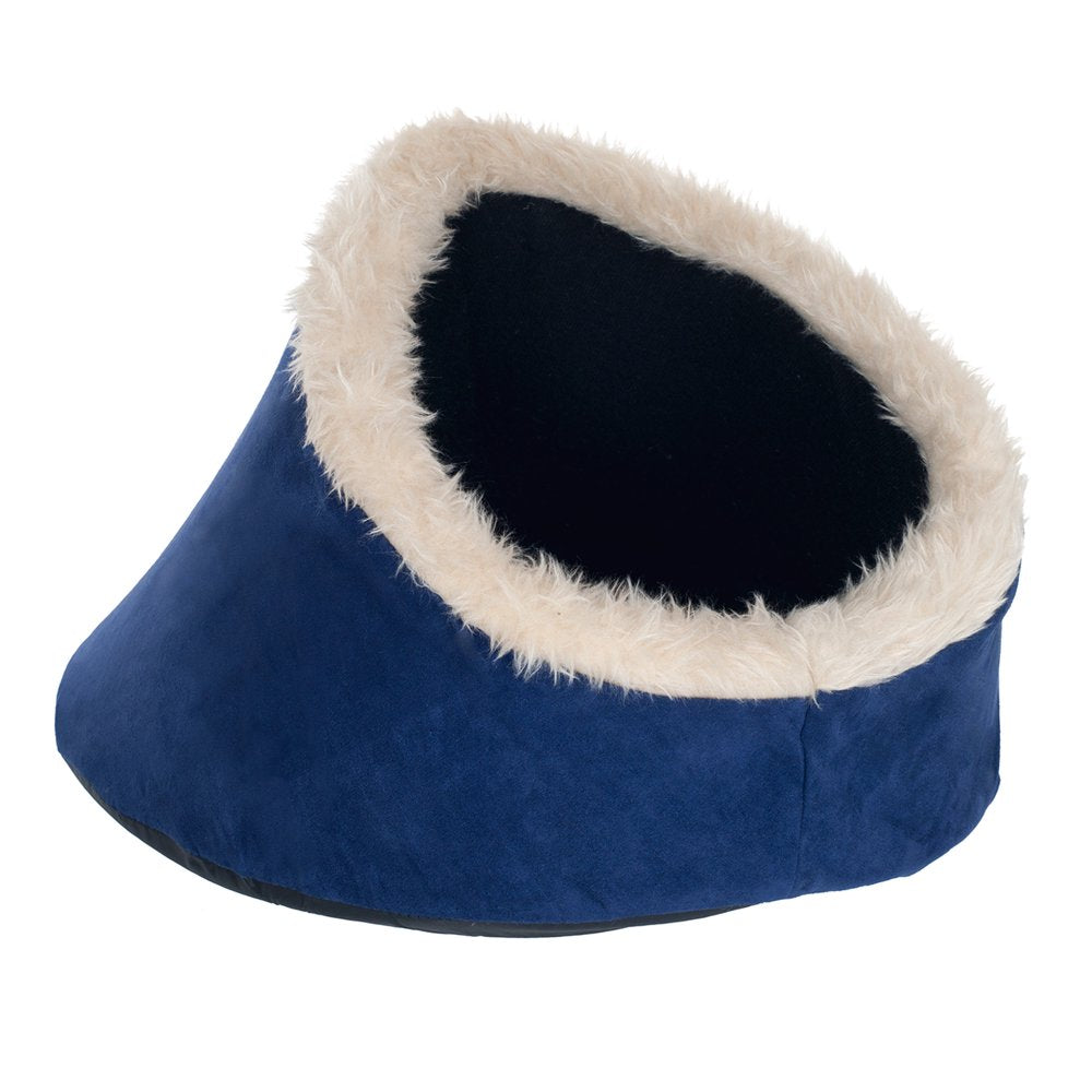 Pet Bed - Fabric Cave for Indoors - Comfortable Interior, Removable Cushion, Machine Washable Bed for Cats, Kittens, or Small Dogs by PETMAKER (Blue) Animals & Pet Supplies > Pet Supplies > Cat Supplies > Cat Beds Trademark Global, LLC.   