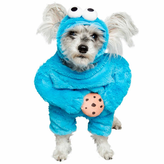 Pet Krewe Unleash the Parade Cookie Monster Dog Costume Sesame Street Pet Costumes for Small Dogs Animals & Pet Supplies > Pet Supplies > Dog Supplies > Dog Apparel Pet Krewe S  