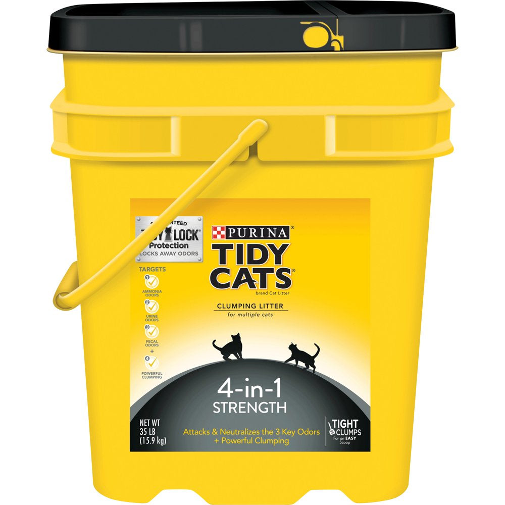 Purina Tidy Cats Clumping Cat Litter, 4-In-1 Strength Multi Cat Litter, 35 Lb. Pail Animals & Pet Supplies > Pet Supplies > Cat Supplies > Cat Litter Nestlé Purina PetCare Company   