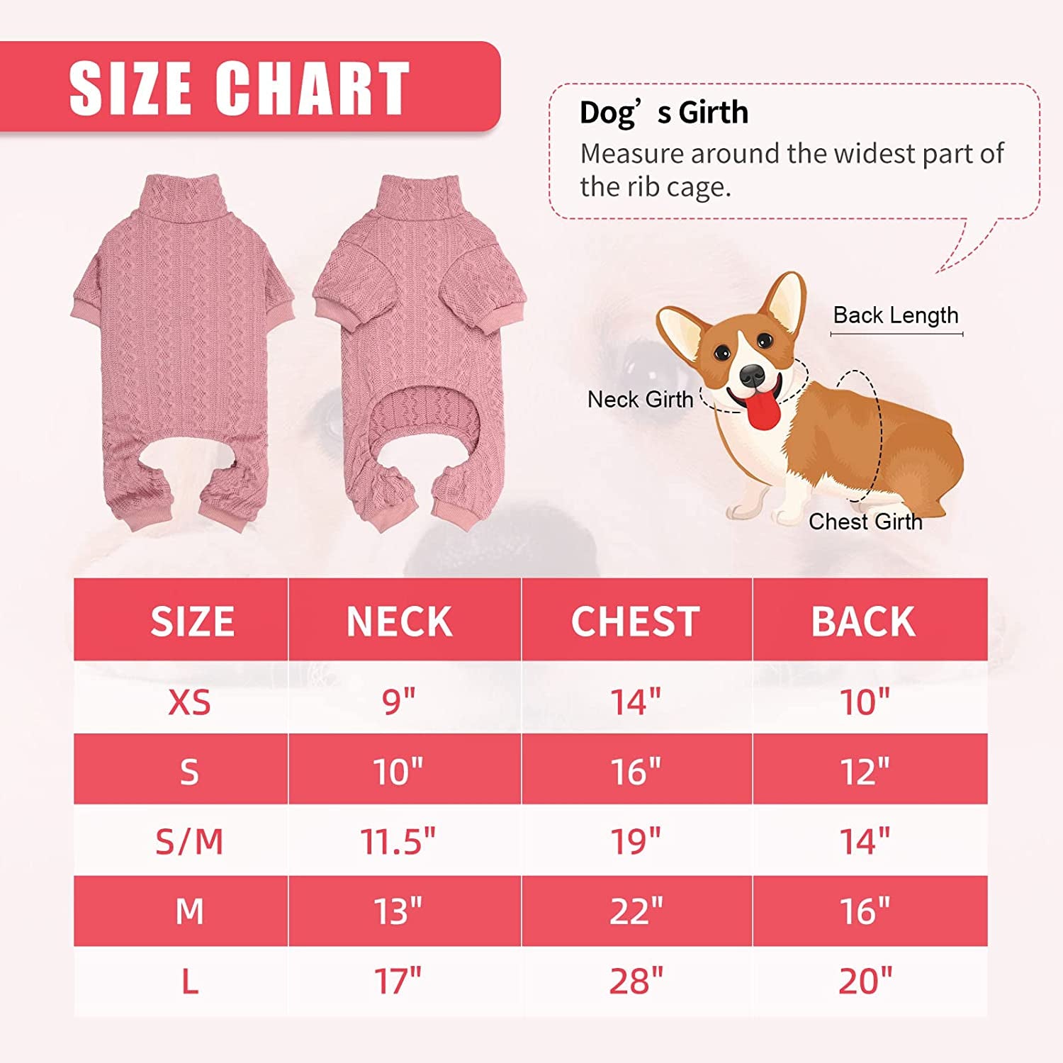 Dog Sweater Turtleneck Knitted Dog Clothes Solid Color Puppy Sweater Warm Cat Sweater Dog Sweaters for Large Dogs (Pink & L) Animals & Pet Supplies > Pet Supplies > Dog Supplies > Dog Apparel Jamktepat   