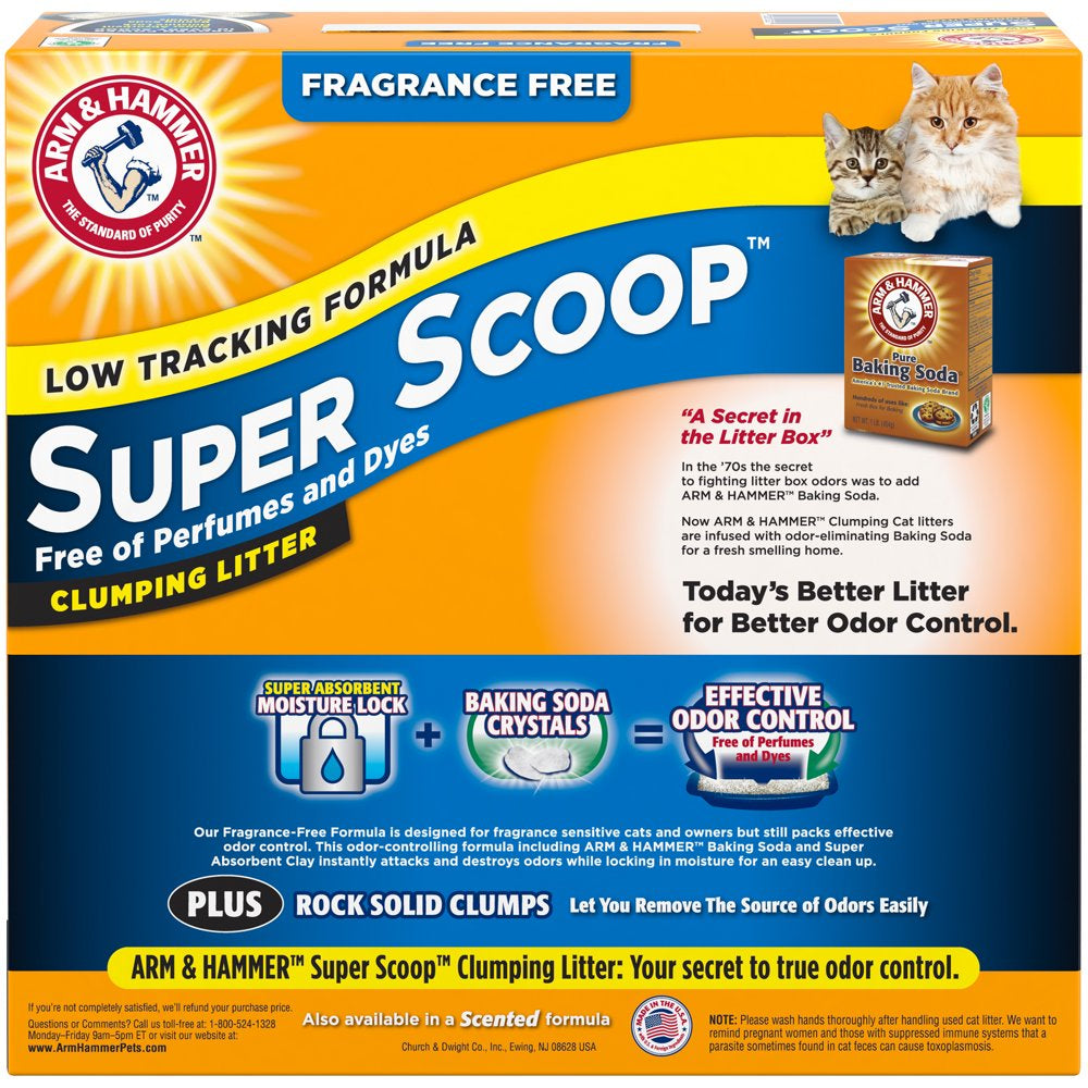 Arm & Hammer Super Scoop Clumping Cat Litter, Fragrance Free 20Lb Animals & Pet Supplies > Pet Supplies > Cat Supplies > Cat Litter Church & Dwight Co., Inc.   