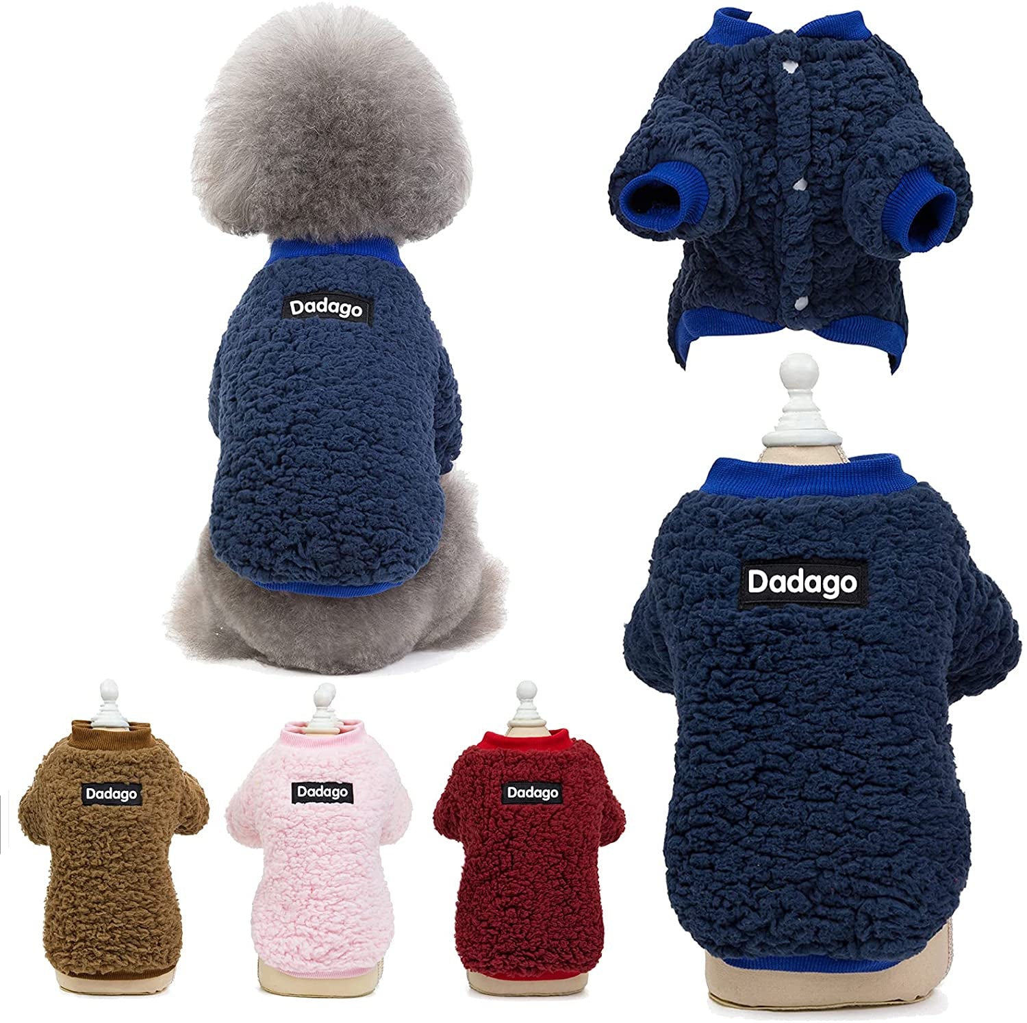 Small Dog Sweater Cat Puppy Winter Warm Coat Pet Cold Weather Cozy Fleece Clothes Cute Pullover Sweater for Small Dogs Girl Boy (Medium, Pink) Animals & Pet Supplies > Pet Supplies > Dog Supplies > Dog Apparel Winmany Blue XX-Large 