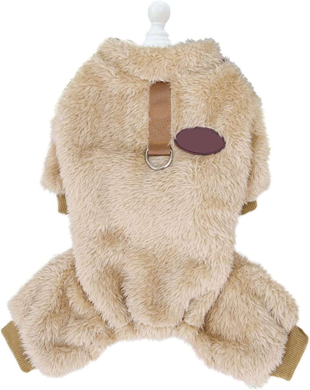 LELEBEAR Fleece Pet Elastic Jumpsuit with Pull Ring, Dog Pajamas for Small Dogs Cats, Warm Fleece Pet Dog Jumpsuit with Pull Ring Clothes Puppy Cat Coat Jacket Outfits (XXL, Grey) Animals & Pet Supplies > Pet Supplies > Dog Supplies > Dog Apparel LELEBEAR Brown XXL 