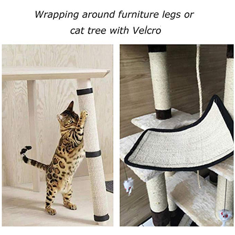 Pet Cat Scratching Post Board Cats Scratch Mat Sofa Sisal Pad Furniture Protector Scratcher with Fluffy Balls Animals & Pet Supplies > Pet Supplies > Cat Supplies > Cat Furniture Magicfly   