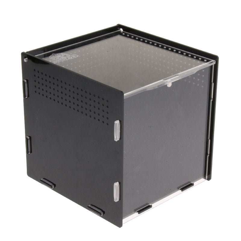 Reptile Acrylic Cage Breeding Habitat Lizard Snake Amphibian Frog Spider Box Anti-Escape 15X15X15Cm ( Black ) Animals & Pet Supplies > Pet Supplies > Small Animal Supplies > Small Animal Habitat Accessories Magideal   