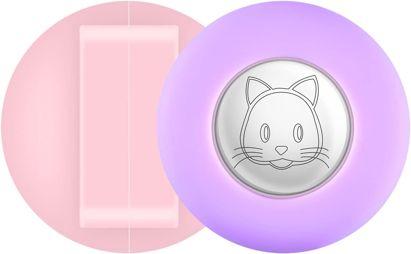 Airtag Cat Collar Holder(2Pack), Silicone Apple Air Tag Case Cover for Smaller than 0.8Inch Pet Collar Harness Loop Cibaabo Electronics > GPS Accessories > GPS Cases Cibaabo Pink Purple  