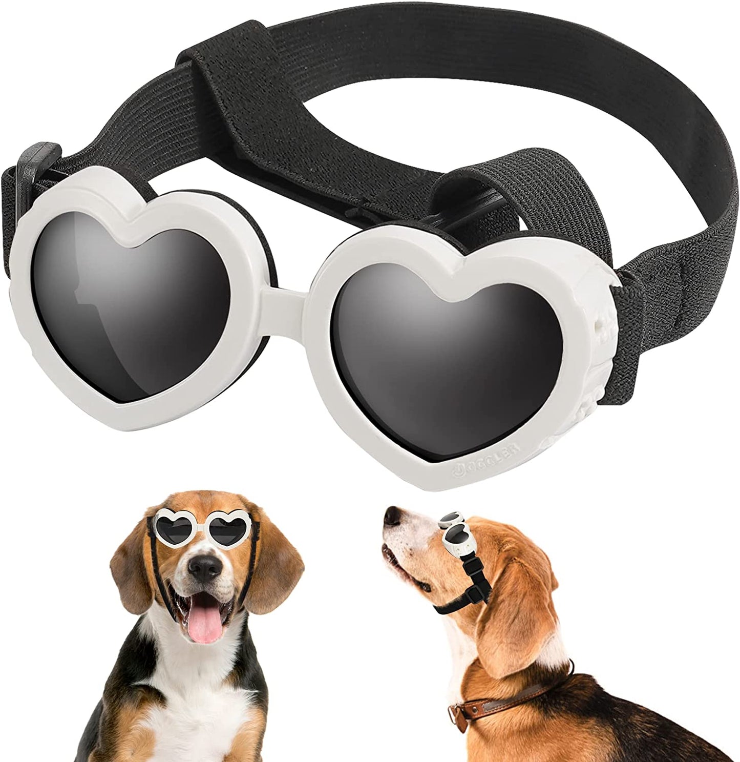 APOSU Dog Sunglasses Small Breed Goggles UV Protection with Adjustable Strap Doggy Heart Shape Anti-Fog Sunglasses Eye Wear Protection for Puppy Sun Glasses Doggie Windproof Glasses (Pink) Animals & Pet Supplies > Pet Supplies > Dog Supplies > Dog Apparel APOSU White  