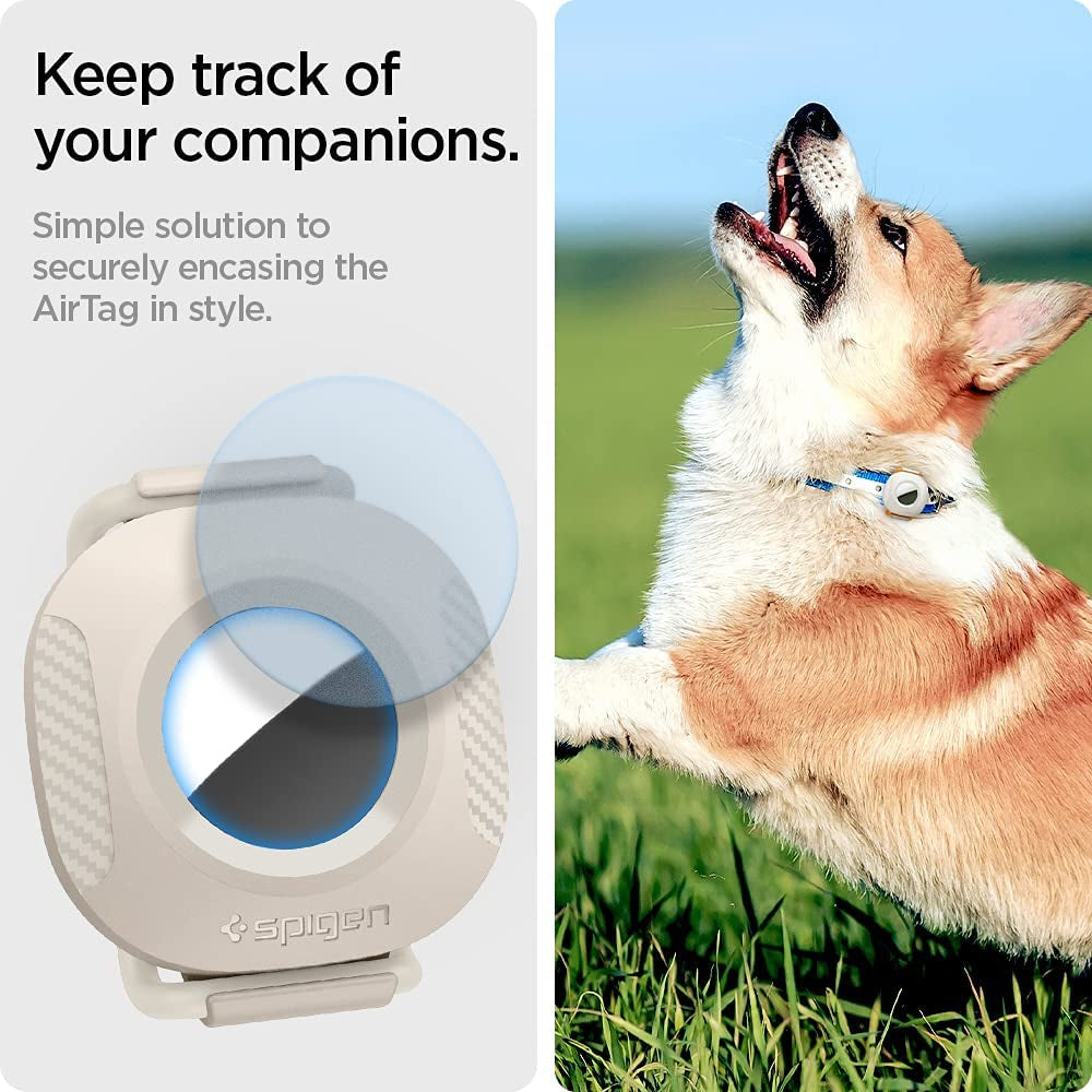 Spigen Comfortag Designed for Airtag Case Cover Airtags Dog Cat Collar Pet Loop Holder - Cream Electronics > GPS Accessories > GPS Cases Spigen   