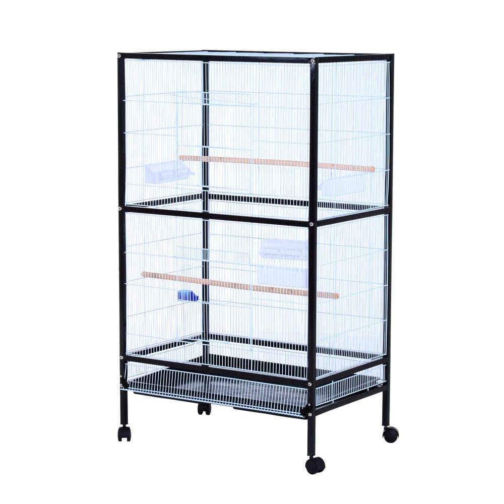 54鈥滺 Bird Flight Cage Stand - Black/White Animals & Pet Supplies > Pet Supplies > Bird Supplies > Bird Cages & Stands Lixada   