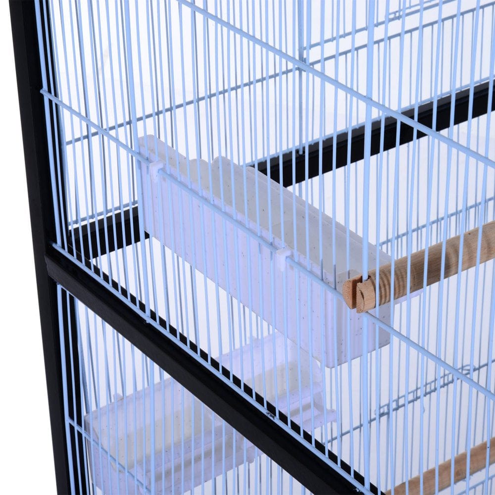 54鈥滺 Bird Flight Cage Stand - Black/White Animals & Pet Supplies > Pet Supplies > Bird Supplies > Bird Cages & Stands Lixada   