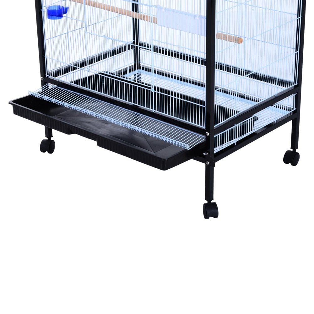 54鈥滺 Bird Flight Cage Stand - Black/White Animals & Pet Supplies > Pet Supplies > Bird Supplies > Bird Cages & Stands Lixada   