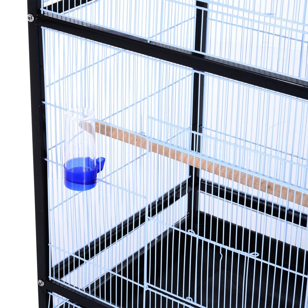 54”H Bird Flight Cage Stand - Black/White Animals & Pet Supplies > Pet Supplies > Bird Supplies > Bird Cages & Stands Anself   