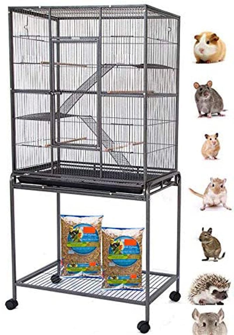 54" LARGE 3-Tiers Small Animal Critter House Habitat Cage with Narrow 1/2-Inch Wire Spacing for Guinea Pig Ferret Chinchilla Sugar Glider Rats Mice Hamster Hedgehog Gerbil Animals & Pet Supplies > Pet Supplies > Small Animal Supplies > Small Animal Habitats & Cages Mcage   