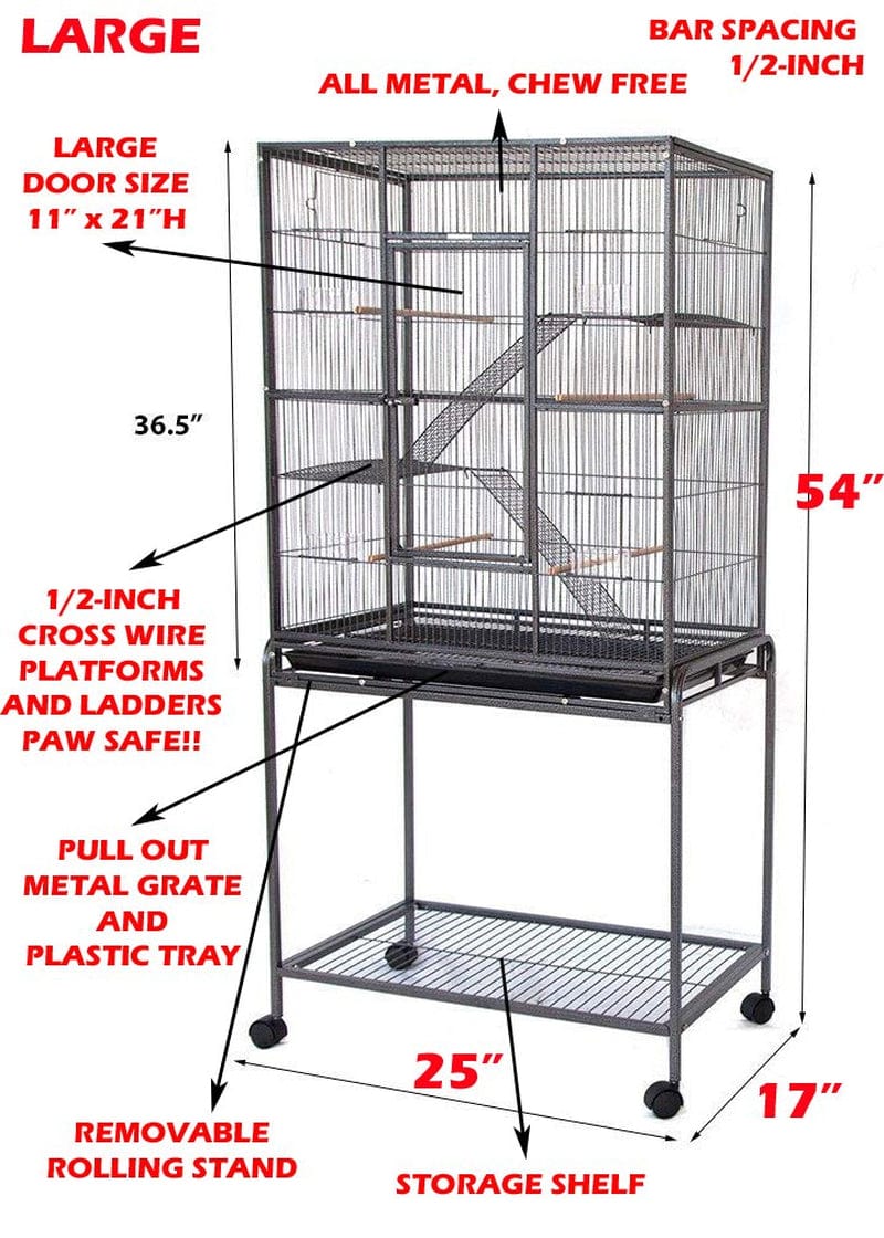 54" LARGE 3-Tiers Small Animal Critter House Habitat Cage with Narrow 1/2-Inch Wire Spacing for Guinea Pig Ferret Chinchilla Sugar Glider Rats Mice Hamster Hedgehog Gerbil Animals & Pet Supplies > Pet Supplies > Small Animal Supplies > Small Animal Habitats & Cages Mcage   