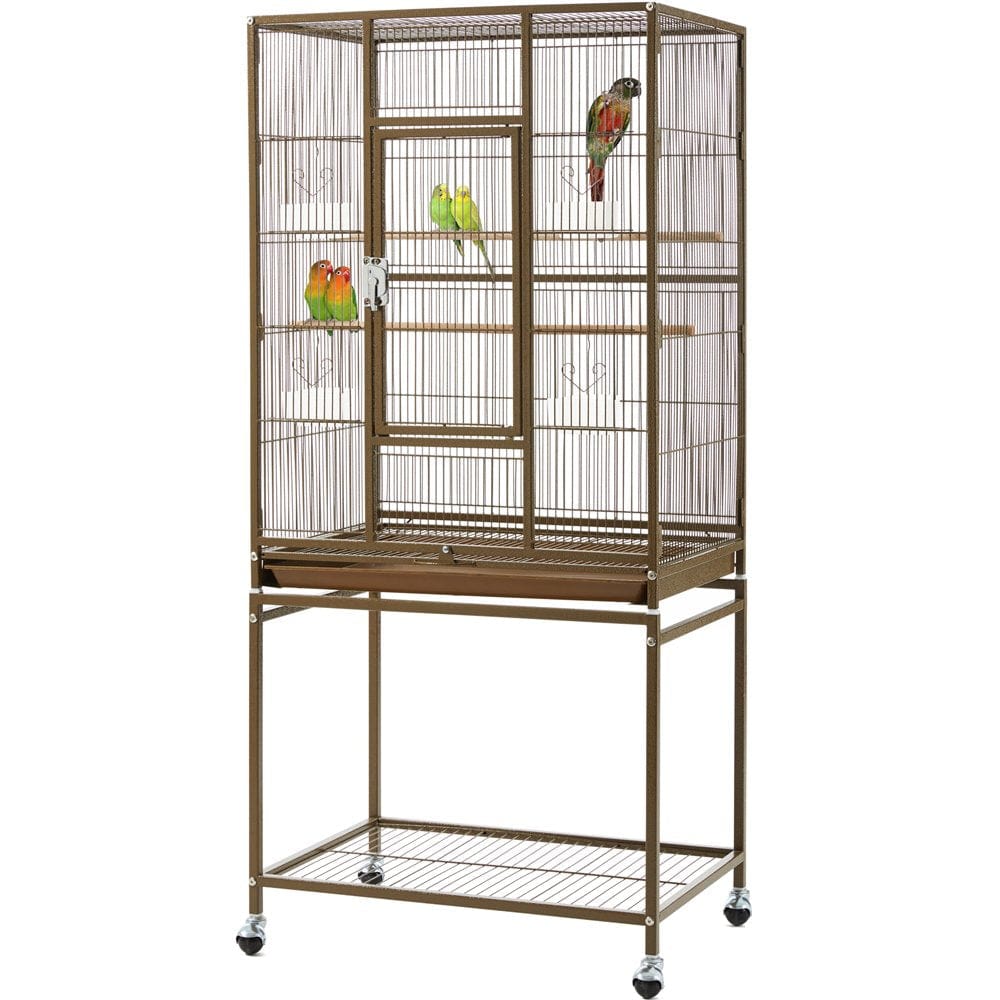 54" Metal Rolling Bird Cage with Detachable Stand, Animals & Pet Supplies > Pet Supplies > Bird Supplies > Bird Cages & Stands WANGPING   