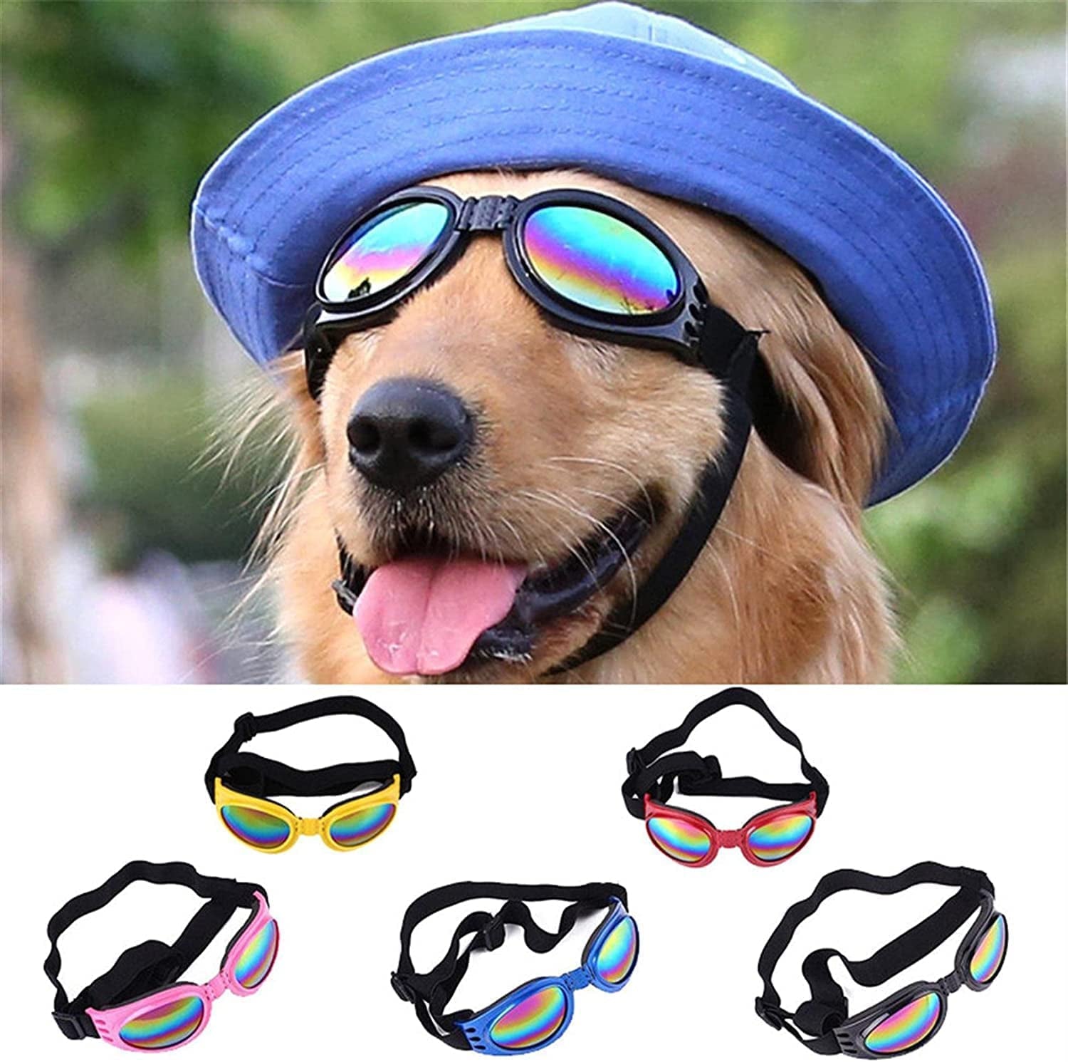 U-M Dog Glasses Glasses Pet Sunglasses for Dogs Adjustable Attractive, Pink Animals & Pet Supplies > Pet Supplies > Dog Supplies > Dog Apparel U-M   