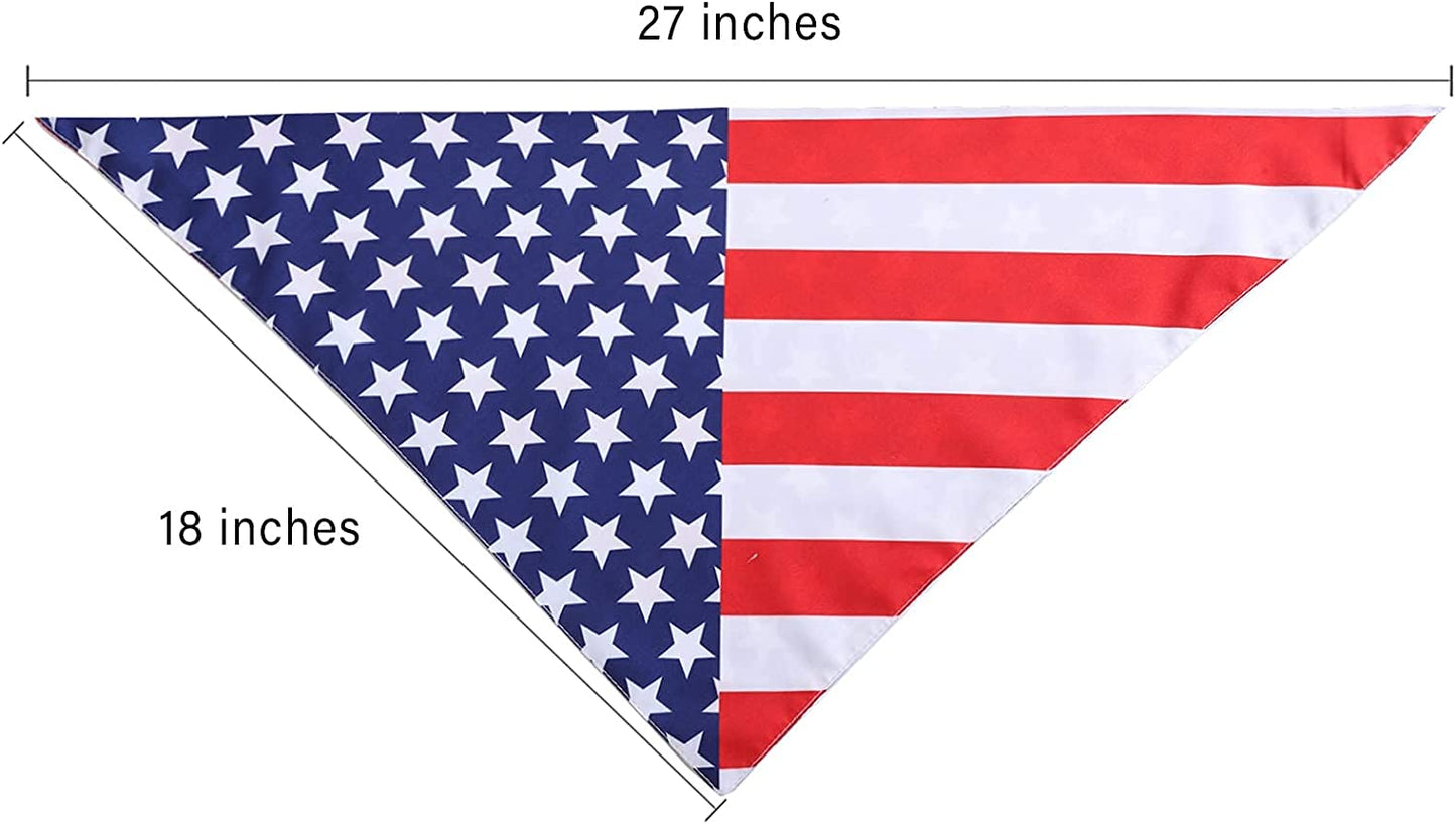 4Th of July Dog Bandana Independence Day Festival Patriotic Dog Bandana Adjustable Soft Pet Triangle Scarf with Painting US Flag Elements Patterns for Small Medium-Large Dogs Cats Animals & Pet Supplies > Pet Supplies > Dog Supplies > Dog Apparel INCHIO   