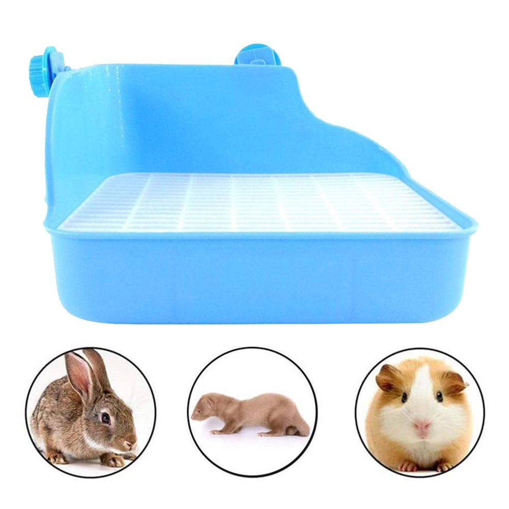 Pet Rabbit Corner Litter Box Cage Potty Trainer Rectangular Pet Pan Cleaning Guinea Pigs Hamster