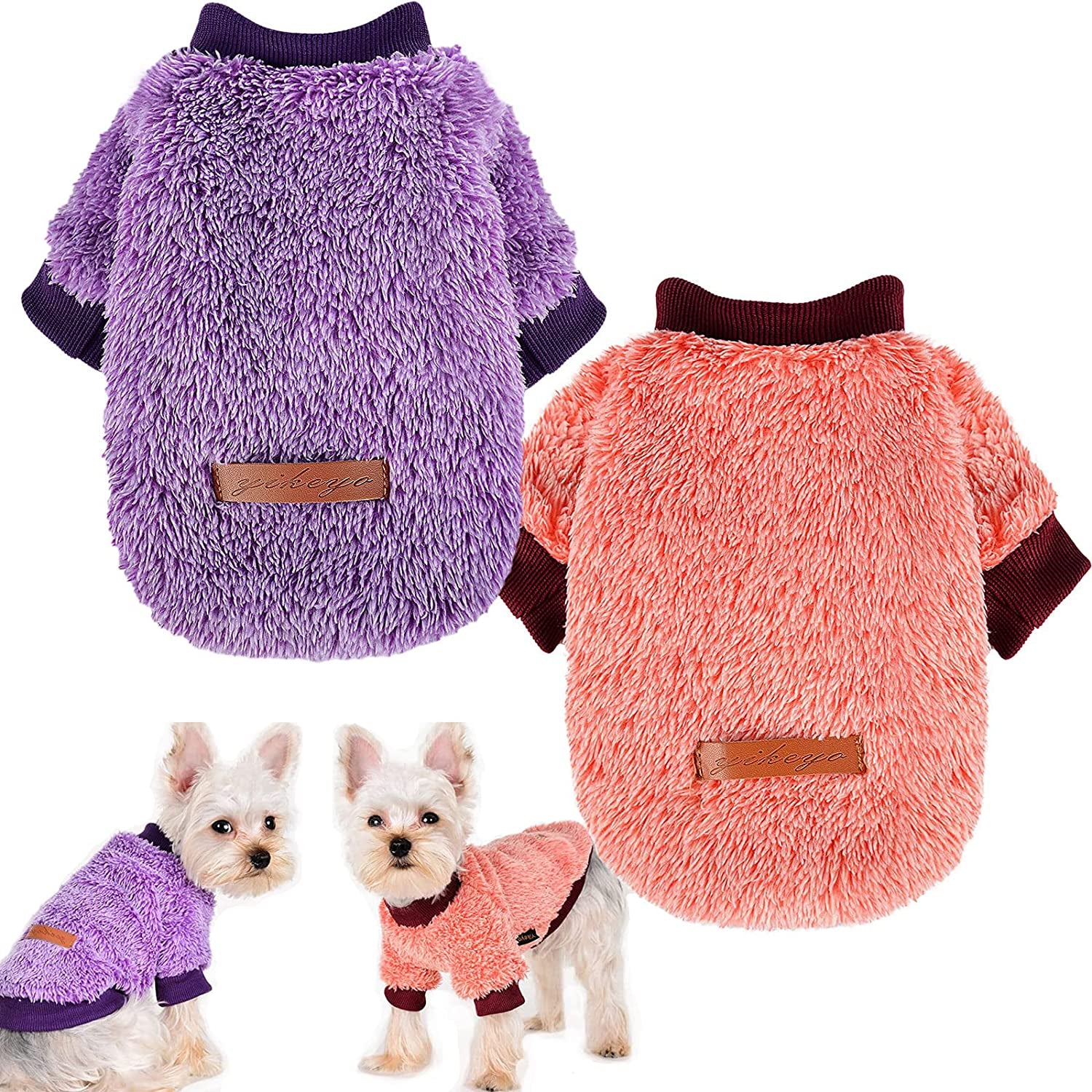 Chihuahua Dog Sweater Puppy Sweaters Cat Sweater XXS Dog Sweater XXS Pet Clothes Teacup Dog Clothes Doggie Sweaters for Small Dogs Tiny Puppy Sweater Extra Small Dog Sweater (Medium) Animals & Pet Supplies > Pet Supplies > Dog Supplies > Dog Apparel Sebaoyu purple,red Medium 