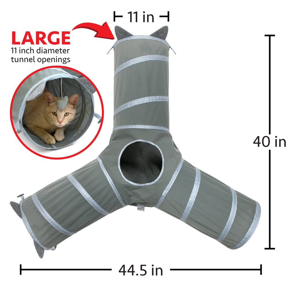 Kitty City Gray Pop-Up 3-Way Cat Tunnel, Cat Bed, Cat Toy for Cats and Kittens Animals & Pet Supplies > Pet Supplies > Cat Supplies > Cat Toys Sport Pet   