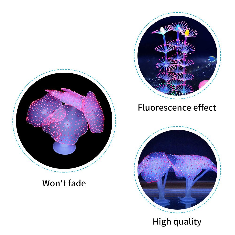 SHELLTON 4 Pack Glowing Fish Tank Decorations, Silicon Glow Aquarium Plants Ornaments Kit for Decor, Artificial Floating Jellyfish Simulation Coral Mushroom Plant Ornament for Fish Tank Accessories Animals & Pet Supplies > Pet Supplies > Fish Supplies > Aquarium Decor SHELLTON   