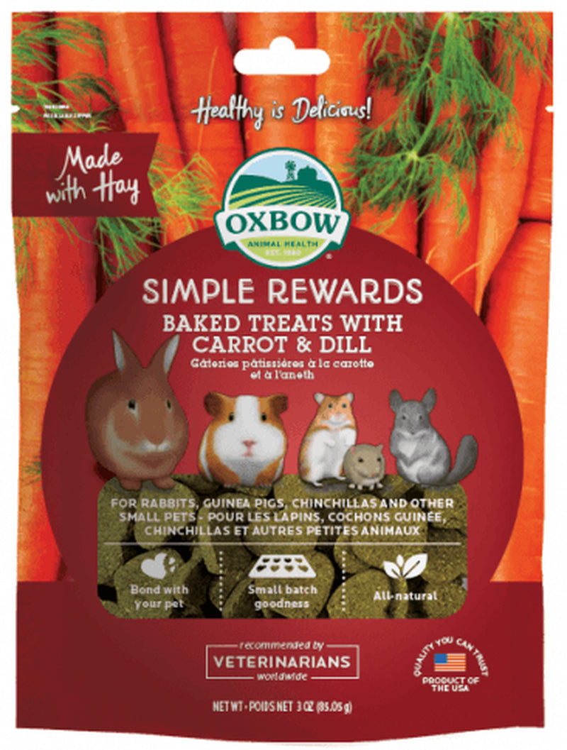 Oxbow Simple Rewards Baked with Carrot & Dill Small Animal Treats, 2 Oz Animals & Pet Supplies > Pet Supplies > Small Animal Supplies > Small Animal Food Oxbow Animal Health   