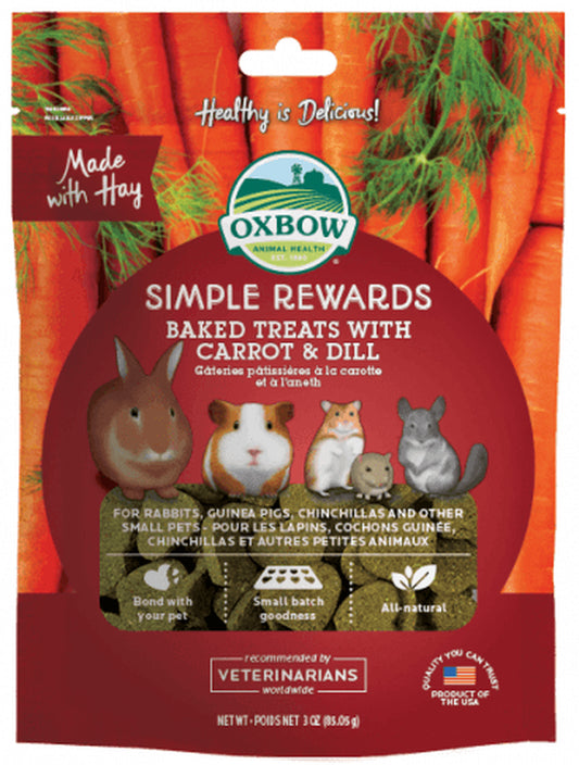 Oxbow Simple Rewards Baked with Carrot & Dill Small Animal Treats, 2 Oz