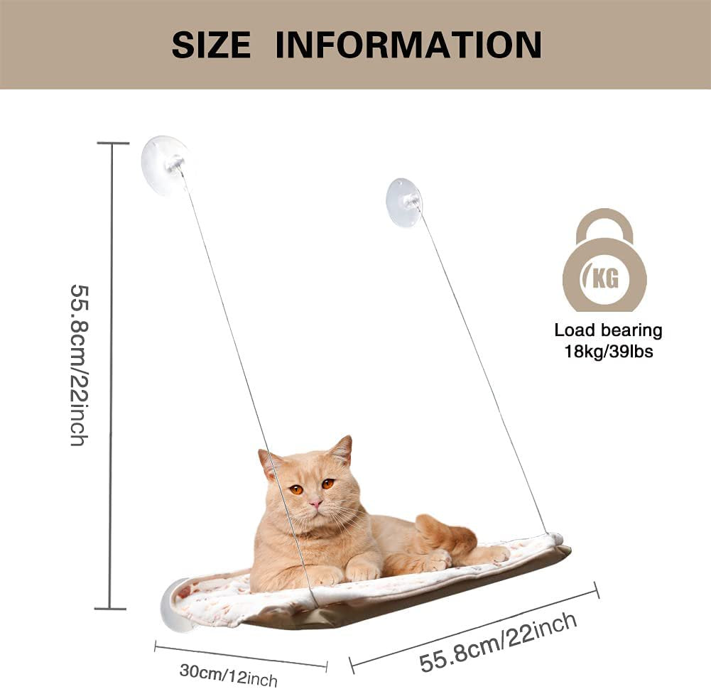 Cat Bed, Cat Window Perch with Suction Cup, Hammock Sun Seat for Cats Weighted up to 30Lb Animals & Pet Supplies > Pet Supplies > Cat Supplies > Cat Beds Taishi   