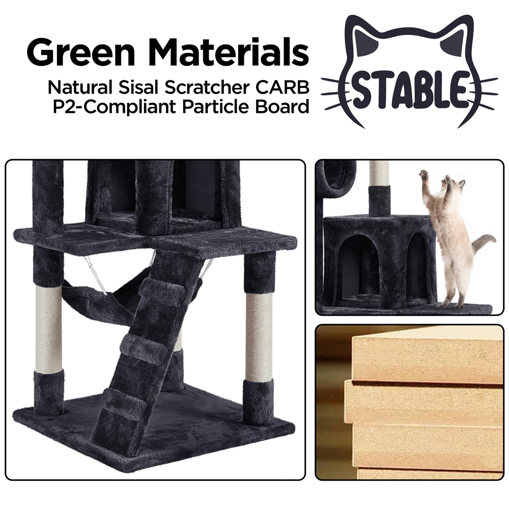 Smilemart 51" Cat Tree with Hammock and Scratching Post Tower, Black Animals & Pet Supplies > Pet Supplies > Cat Supplies > Cat Furniture SmileMart   