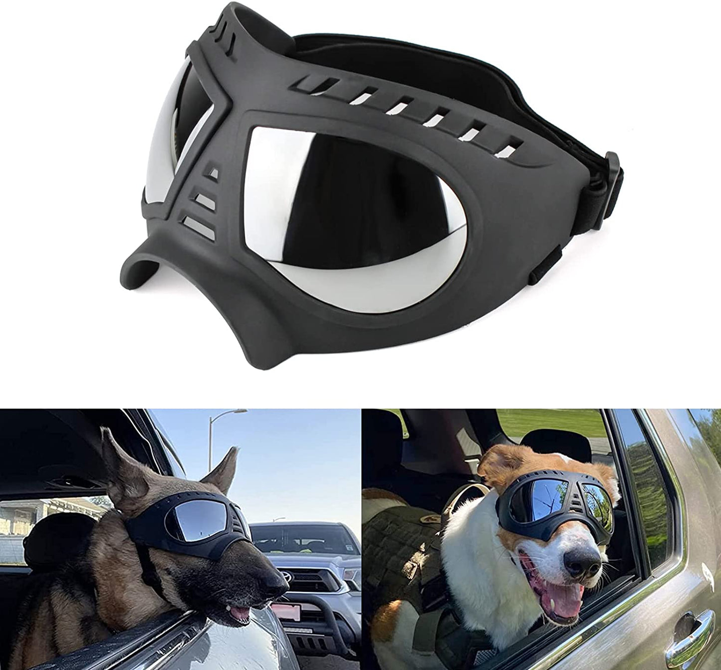 Dog Sunglasses Goggles Medium to Large Breed, Sun Light Protection Goggles for Medium Dogs, Windproof Large Dogs Mask Glasses for Outdoor Sports, Black Animals & Pet Supplies > Pet Supplies > Dog Supplies > Dog Apparel PETLESO Black Large 