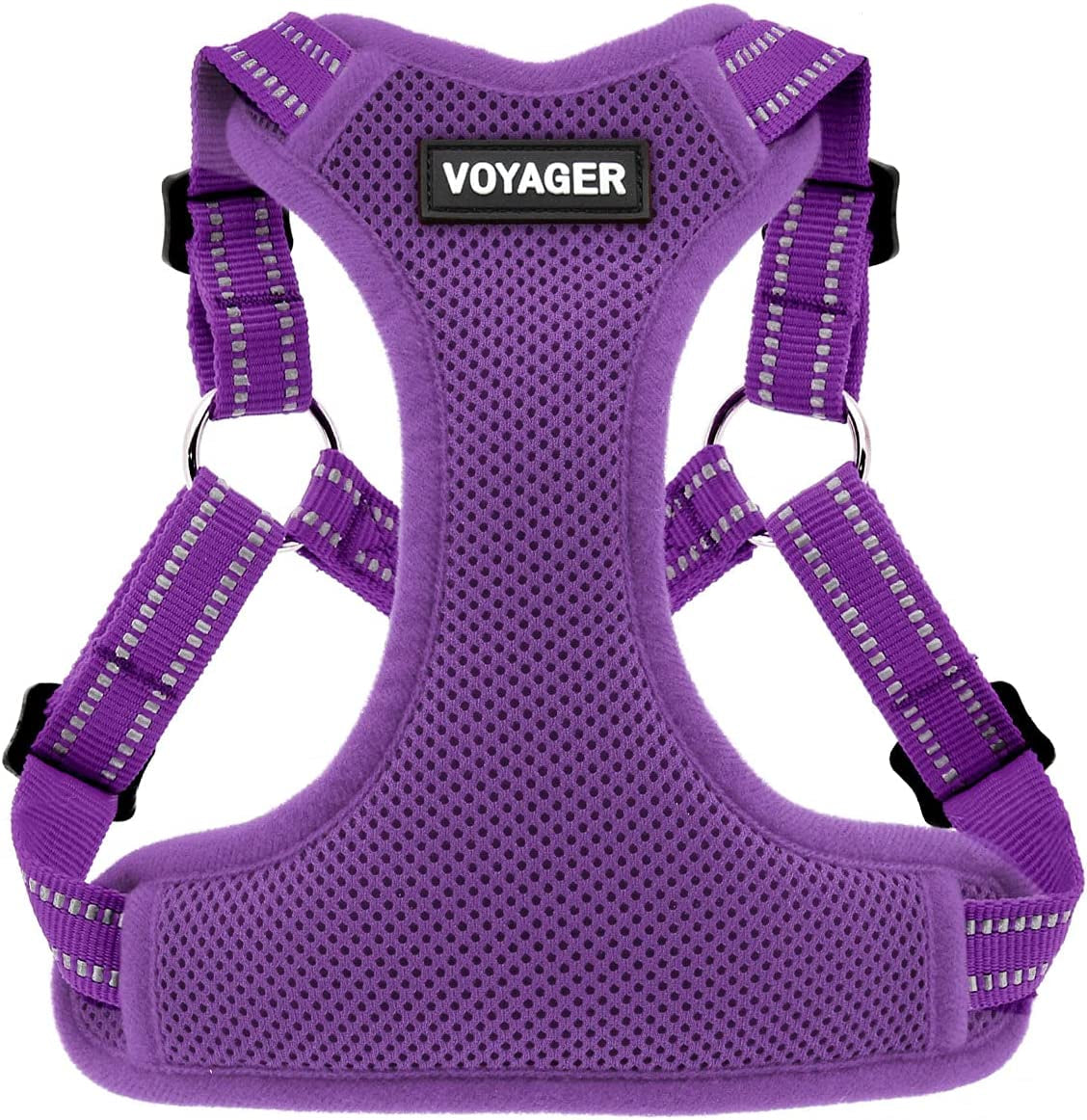 Best Pet Supplies Voyager Adjustable Dog Harness with Reflective Stripes for Walking, Jogging, Heavy-Duty Full Body No Pull Vest with Leash D-Ring, Breathable All-Weather - Harness (Red), M Animals & Pet Supplies > Pet Supplies > Dog Supplies > Dog Apparel Best Pet Supplies, Inc. Purple (Matching Trim) S (Chest: 15 - 18") 