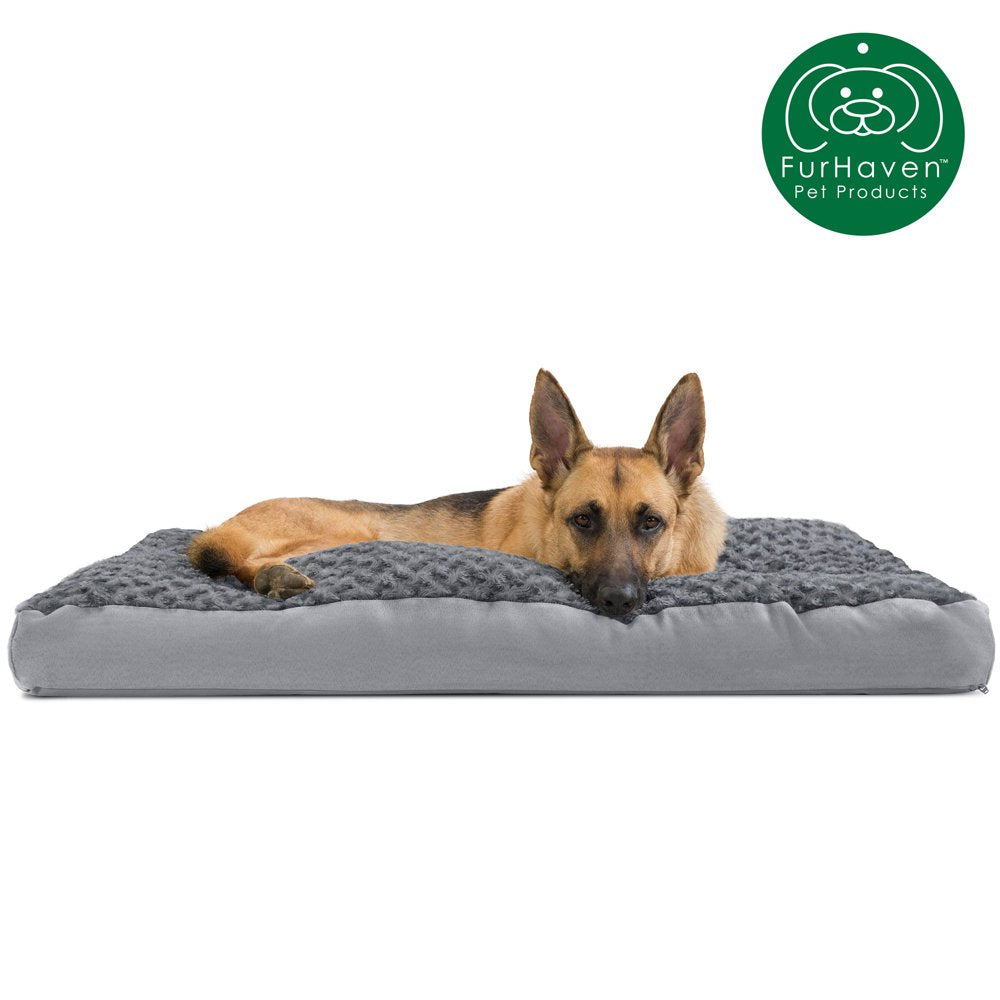 Furhaven Pet Products | Deluxe Plush Pillow Pet Bed for Dogs & Cats, Chocolate, Large Animals & Pet Supplies > Pet Supplies > Cat Supplies > Cat Beds FurHaven Pet XL Gray 