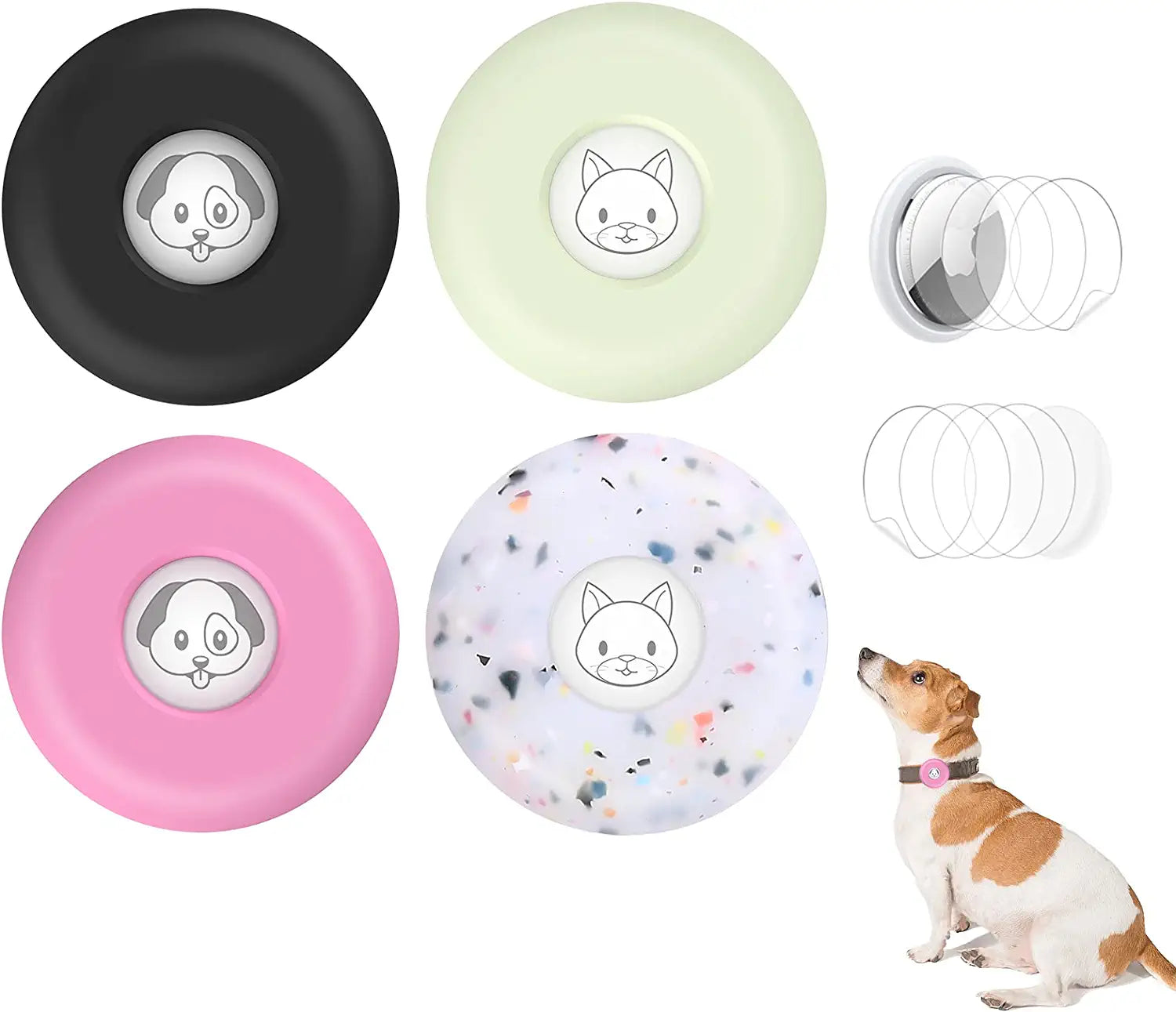 Silicone Dog Collar,For Airtag Dog Collar Holder 4 Pack,Cover for Airtag Cat Pet Collar,For Airtag Cat Collar,For Apple Airtag Cover,High-Elastic,Pet Collar for Airtag Accessories Anti-Lost Locator Electronics > GPS Accessories > GPS Cases BlumWay   