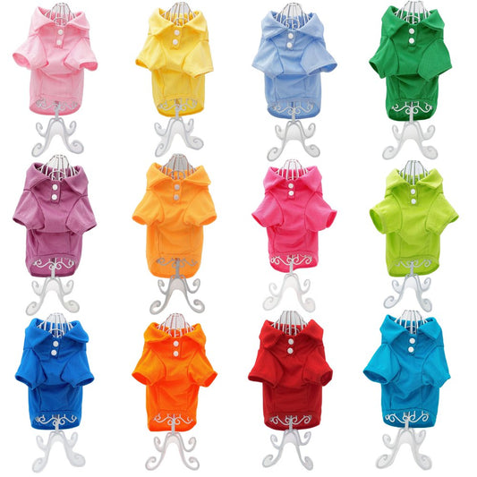 Cute Dog Polo Shirt T-Shirt Puppy Cat Clothes Apparel for Small Pet Sz XXS: Length - 8" Animals & Pet Supplies > Pet Supplies > Cat Supplies > Cat Apparel FunnyDogClothes XXS: Length - 8" Pink Light 