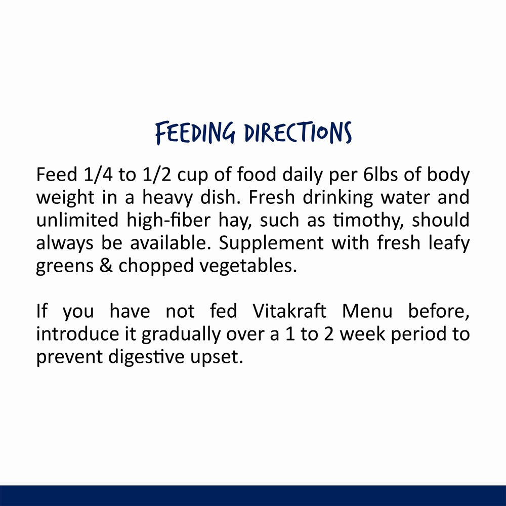 Vitakfraft Menu Premium Rabbit Food - Alfalfa Pellets Blend - Vitamin and Mineral Fortified Animals & Pet Supplies > Pet Supplies > Small Animal Supplies > Small Animal Food Vitakraft Sun Seed   