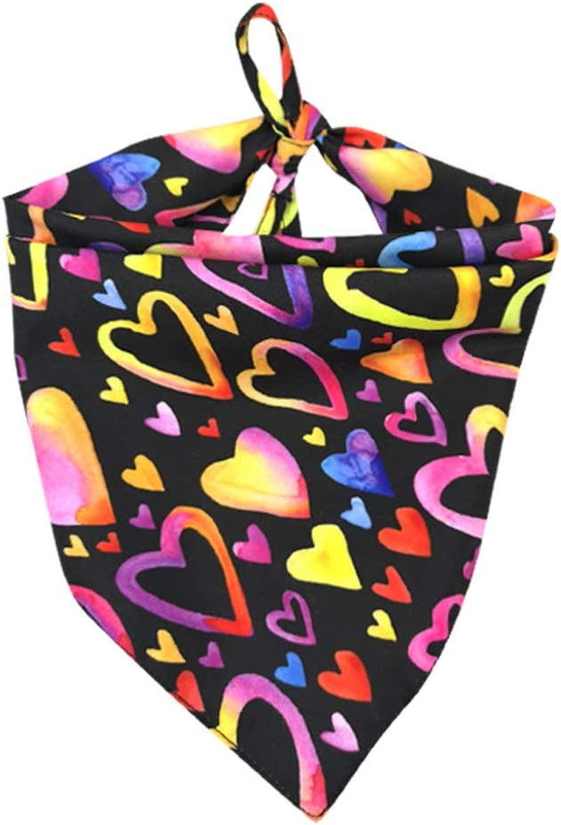 Lamphyface 3 Pack Valentine'S Day Dog Bandana Triangle Bib Scarf Accessories with Hearts and Love Designs Animals & Pet Supplies > Pet Supplies > Dog Supplies > Dog Apparel Jiaxing Haozhe clothing Co., Ltd.   