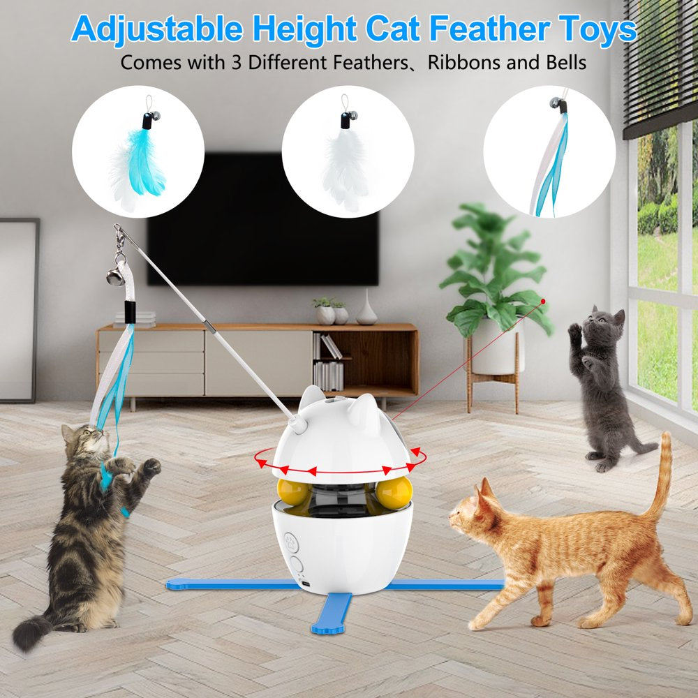 Cornmi Automatic Cat Toys Interactive for Indoor Cats,4 in 1 Cat Interactive Toys with Cat Feather Toy,Cat Ball Toy,Cats Light Toy,Usb Rechargeable