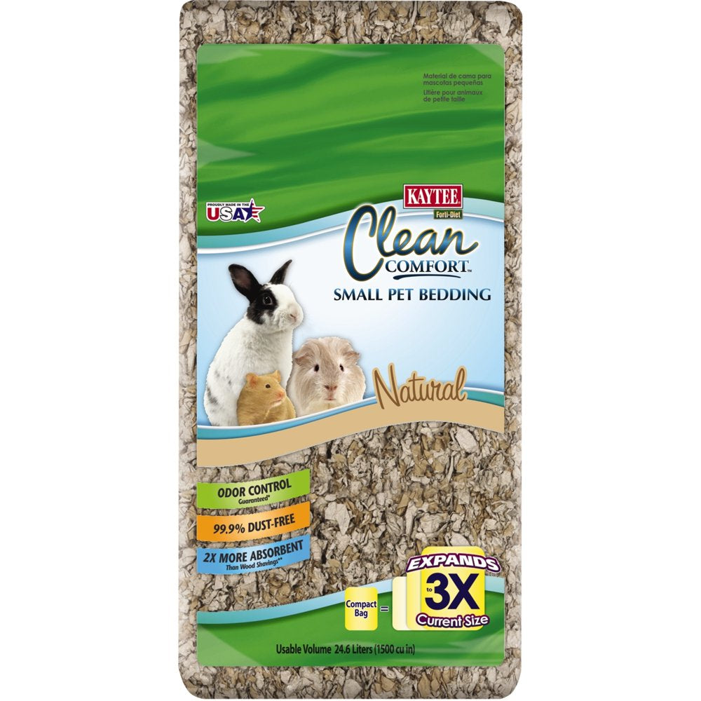 Kaytee Forti-Diet Clean Comfort Small Animal Bedding, Natural 72L Animals & Pet Supplies > Pet Supplies > Small Animal Supplies > Small Animal Bedding Central Garden and Pet 24.6 L  