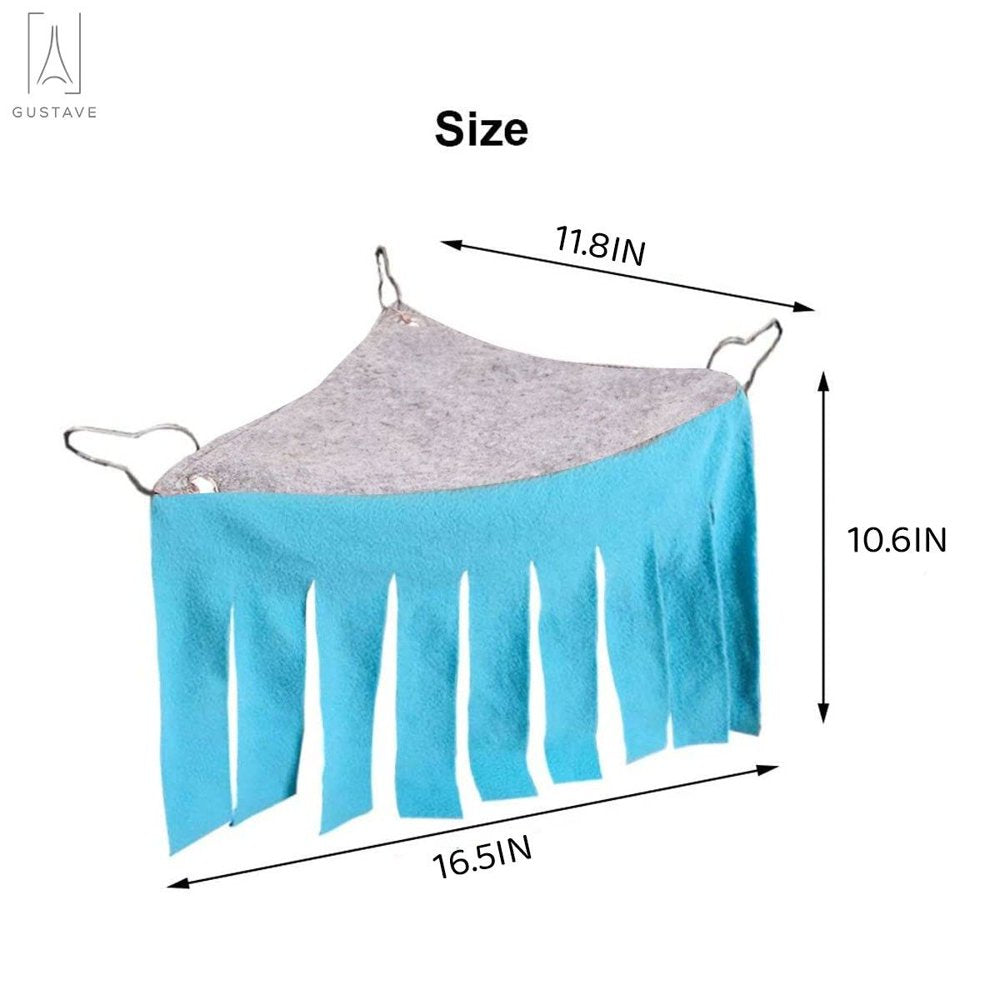 Gustavedesign Small Animal Corner Hideout Corner Cloth Tassels Pet Hideaway Hammock and Sleeping Bed for Pet Guinea Pig Ferret Chinchilla Hedgehog Squirrel Rabbit "Blue Point" Animals & Pet Supplies > Pet Supplies > Small Animal Supplies > Small Animal Bedding Gustave   